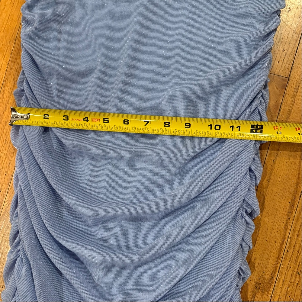 Michael Costello x Revolve India Midi Dress in Periwinkle Strapless Ruched - Picture 10 of 15